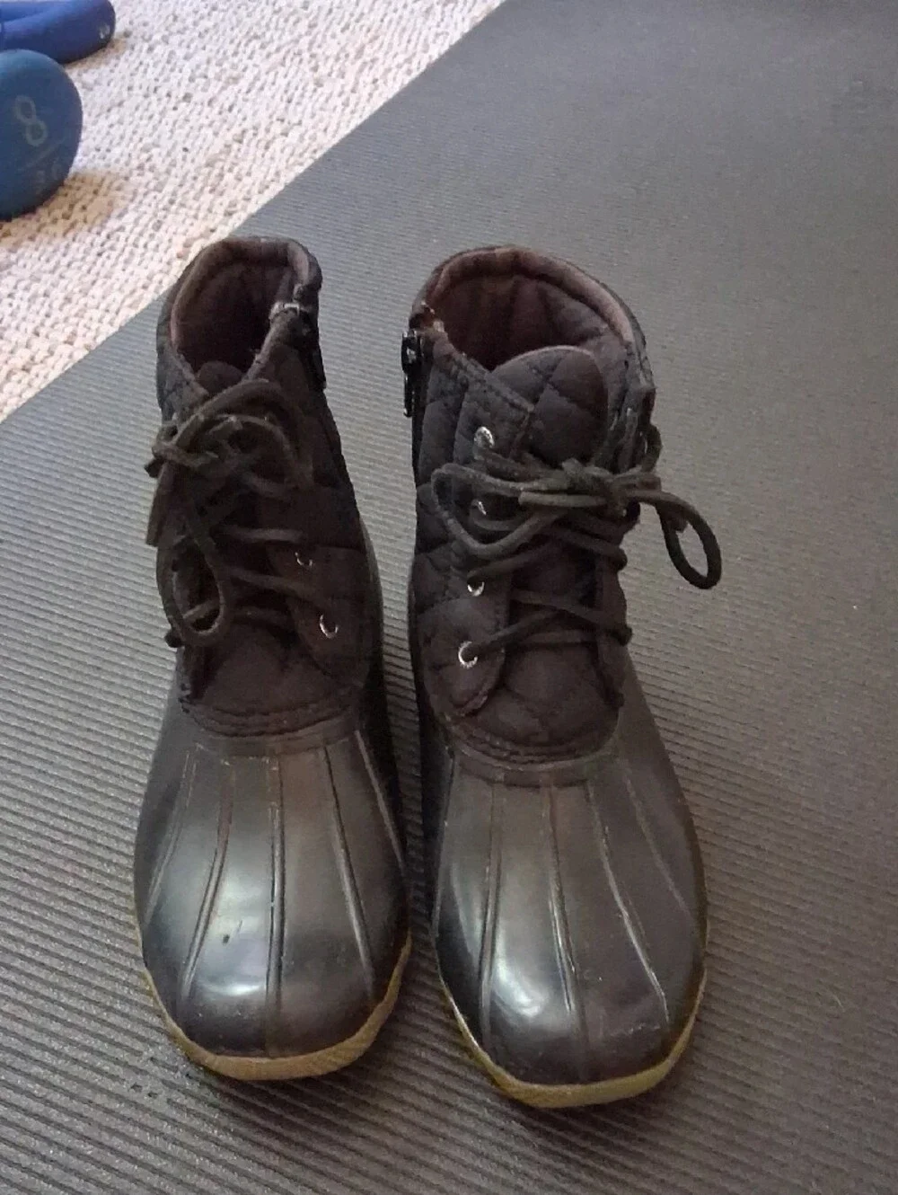 Sperry Kids Black Quilted Waterproof Duck Boots